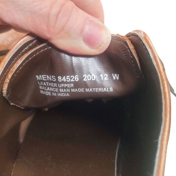 The Nunn Bush Norcross Comfort Gel Cognac Oxford Men's Shoes in size 12W - Picture 5 of 7